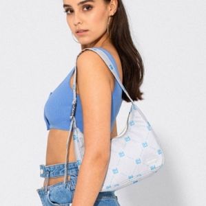 HEROES LH Monogram Shoulder Bag in Blue / Off White